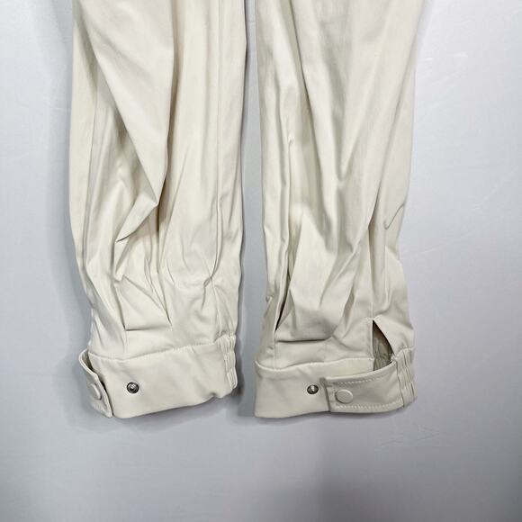 Jonathan Simkhai 0 Cream Rayley Cutout Crepe Jumpsuit Stretch Button Open Back - Picture 10 of 15